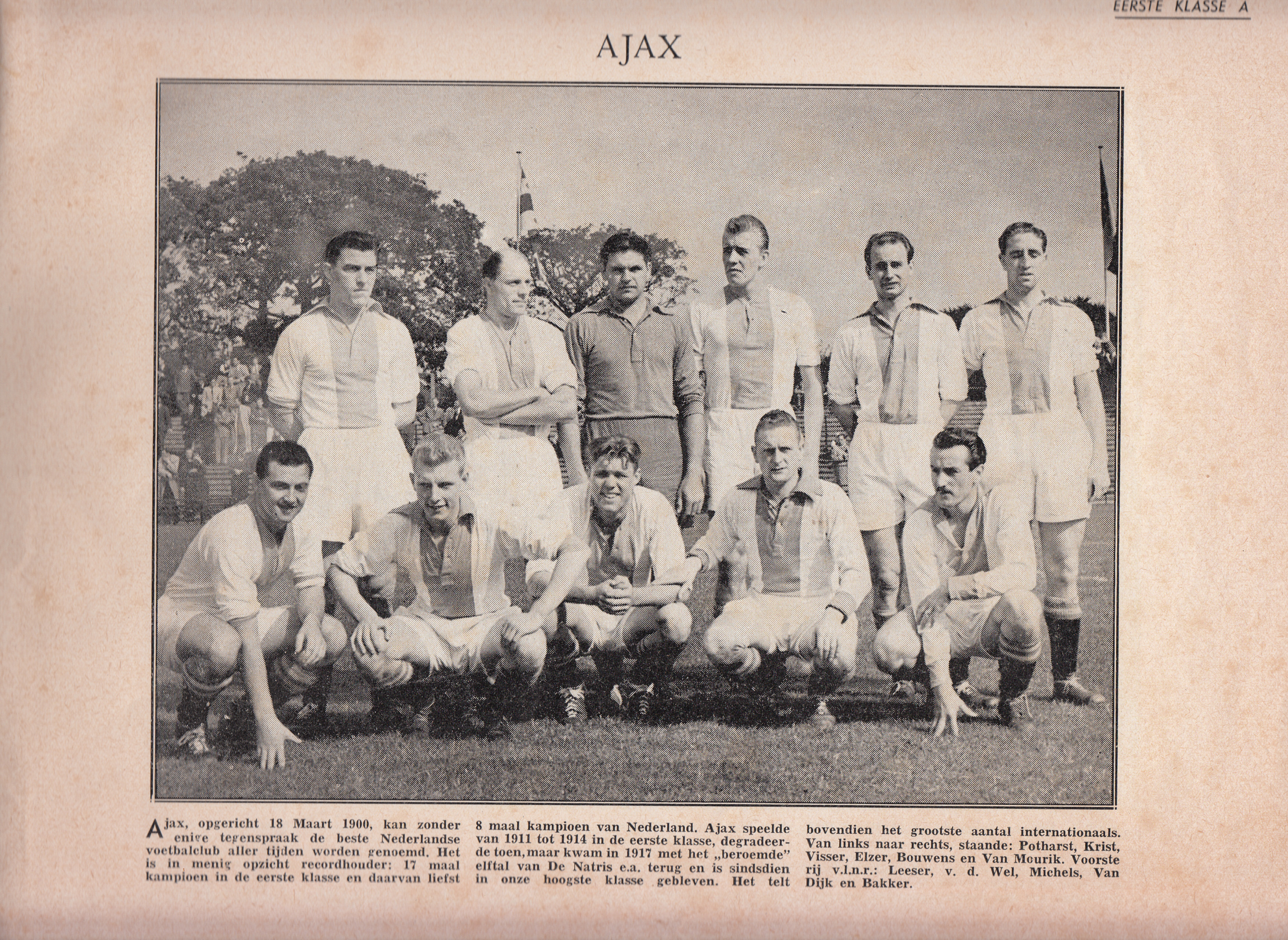 1e klasse A Ajax Amsterdam