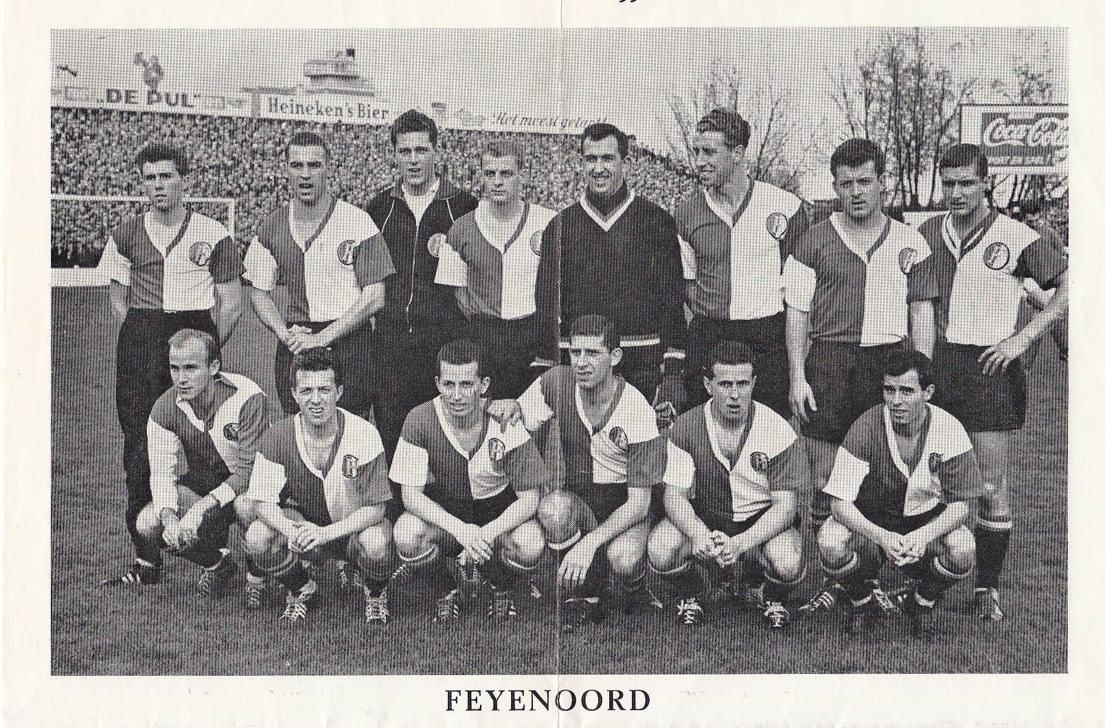 Feyenoord (kampioen eredivisie 1961 met namen spelers vouw poster)