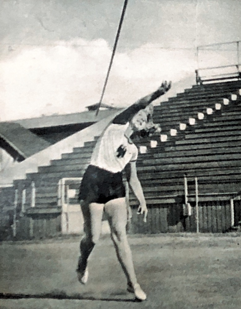 106. Speerwerpen dames. De Duitsche kampioene Elen Braumüller