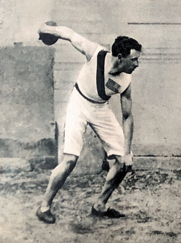 286. De eerste Olympische Spelen in 1896 te Athene. De Amerikaan op deze foto is Garett